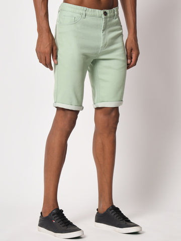 Denim Green Shorts
