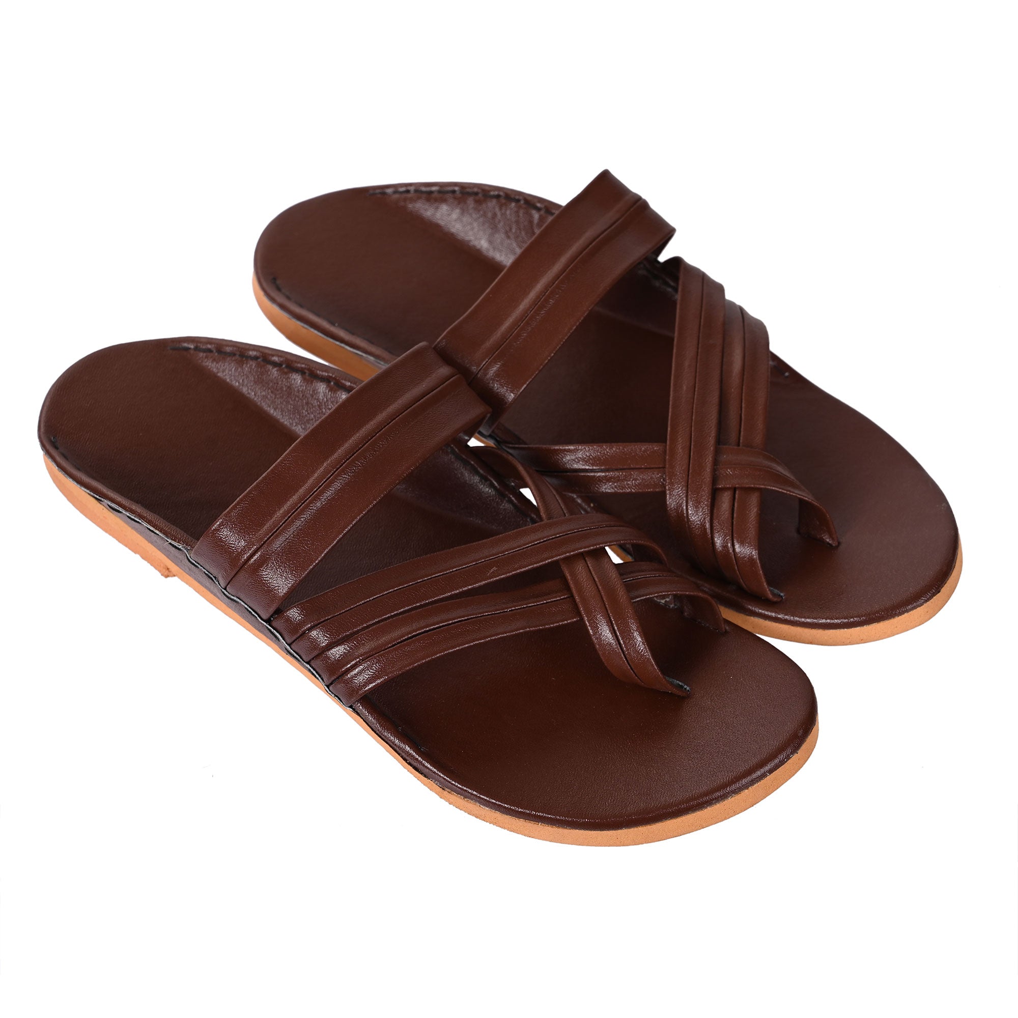 Brown Leather Chappal/Slippers for Men Kolhapuri