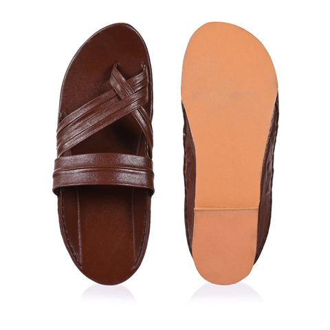 Brown Leather Chappal/Slippers for Men Kolhapuri