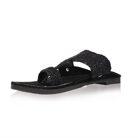 Black Jute Chappal/Slippers for Men