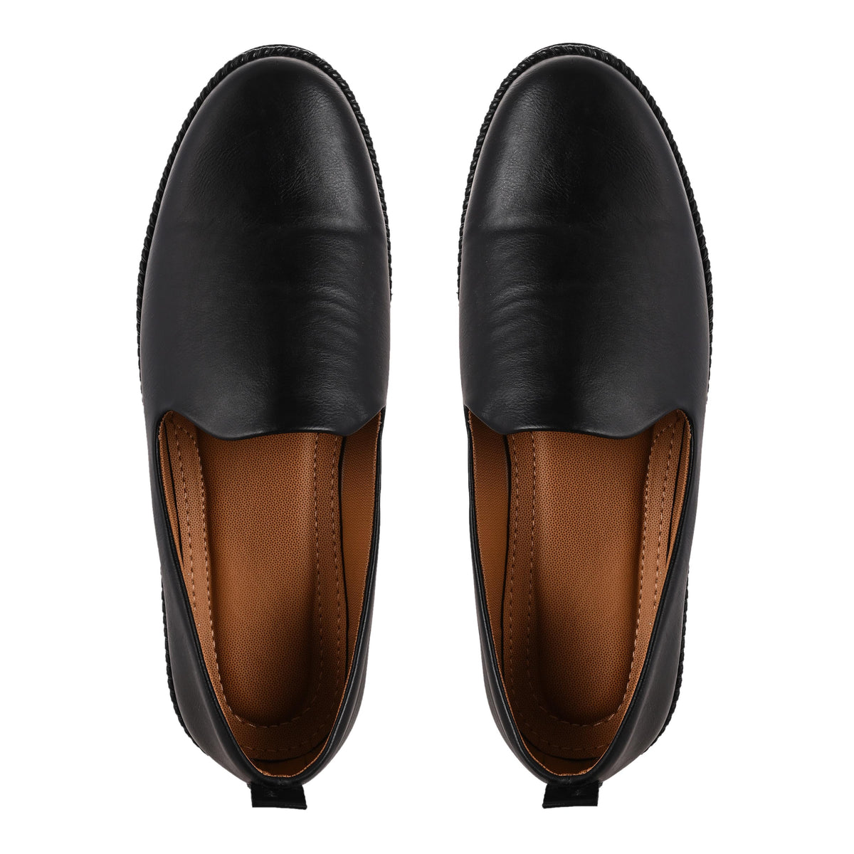 Men Black Slip on Leather Shoes